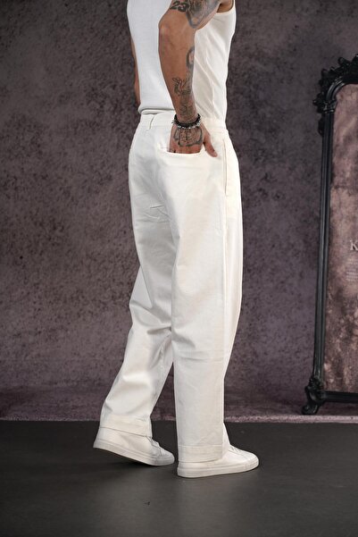 Butik Штани з підкосами, кишенями та широкими штанинами з габардину