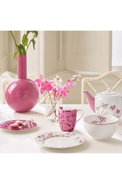 Pip Studio Breakfast set, plate, bowl and mug, porcelain, Pip Studio, Pink, Jolie collection