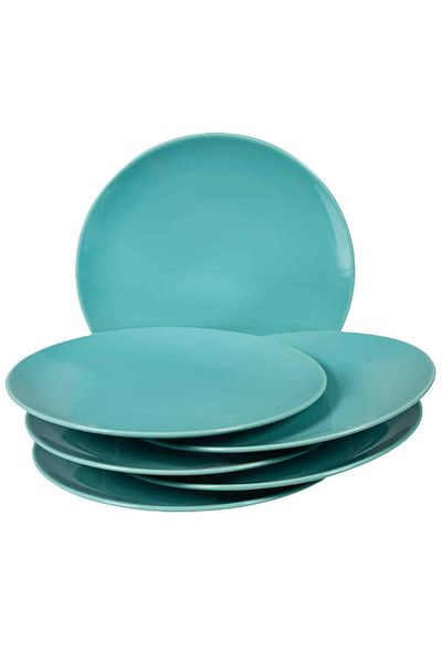 Cesiro Set of 6 long plates Turquoise Aqua, 26 cm
