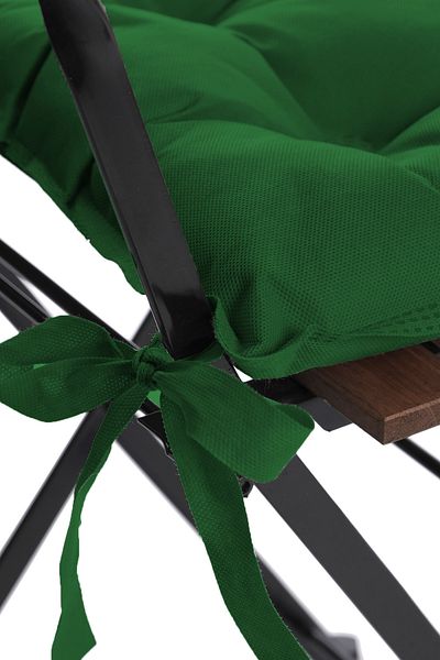 ADARYA HOME Green Plain Decorative Pouf Chair Cushion 40X40 with Laces