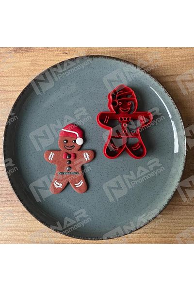 Nar Promosyon Gingerbread Motif Play Dough Mold Ceramic Clay and Sugar