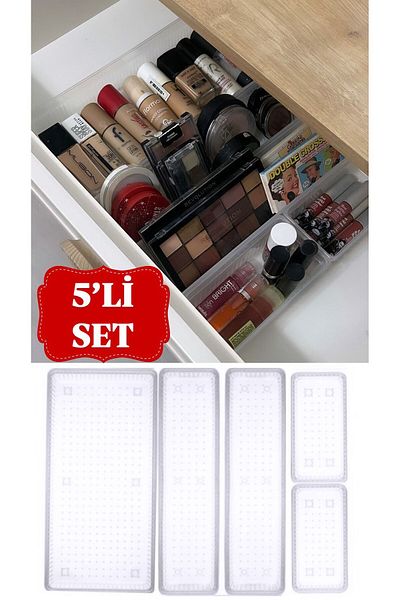 Bayev Organizator sertar 1+2+2 Organizator pentru machiaj bijuterii cosmetice Set de 5
