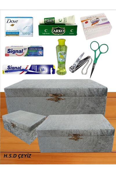 Sonem Çeyiz Προίκα Βαλίτσα Γαμπρού Καλλυντική Τσάντα Μακιγιάζ 3 τεμαχίων 1200