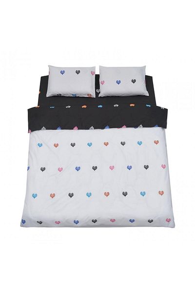 vanora Microfiber King size Bed set Hearts