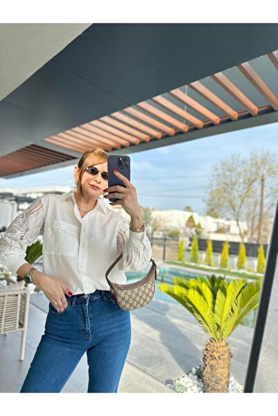 Betül Babacan Mavi Yüksek Bel İspanyol Pantolon