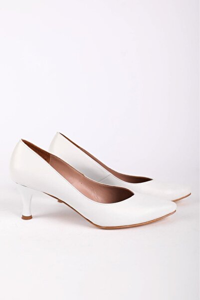 Hayati Arman Women's Genuine Leather Heeled Stiletto White