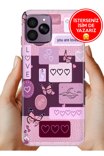 HİKİNG A41 Kılıf Desenli Baskılı Kamera Korumalı Silikon Loved Loved