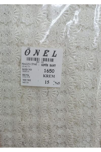 Hangora Lace Polyester Guipure Tape Cream 15 Meters Width 6 cm On-1650-Kr