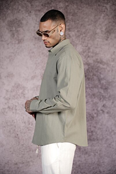 king brich Regular Fit Plain Linen Men's Shirt