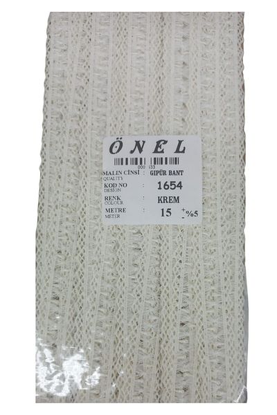 OK AKSESUAR Lace Polyester Guipure Tape Cream 15 Meters Width 3 cm On-1654-K