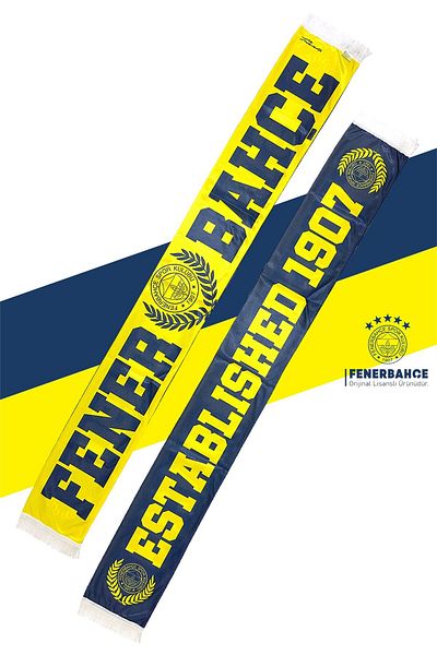 Fenerbahçe Γνήσιο άδειο 1907 Χρόνια Καναρινί Κασκόλ με Ξύλινο Κουτί