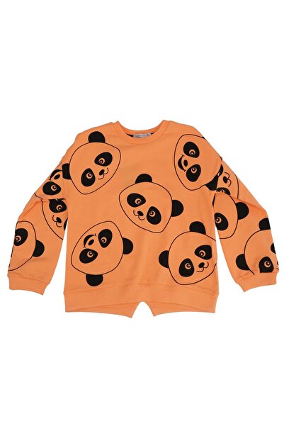 Bebelop Panda Baskılı Bisiklet Yaka Sweatshirt