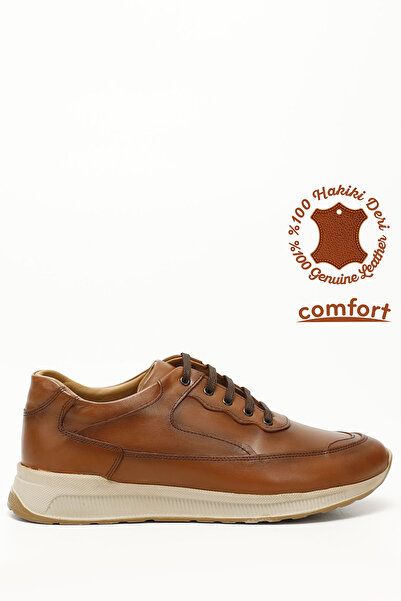 GÖNDERİ(R) Ανδρικό άνετο αθλητικό παπούτσι από γνήσιο δέρμα με κορδόνια αντίκες