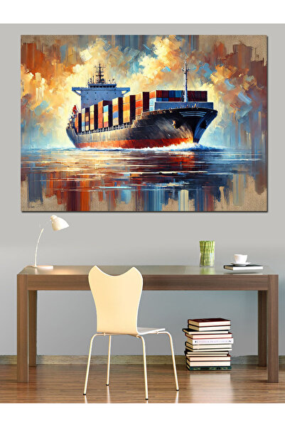 ekart Denizde Büyük Gemi Dekoratif Kanvas - Mdf Ahşap Tablo