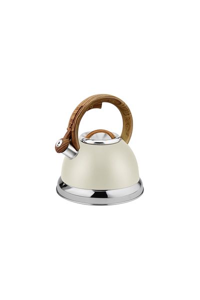 Zilan Ceainic Retro din inox cu fluier Zilan ZLN1290, Bej, Compatibil gaz, electric & inductie, 3.5L