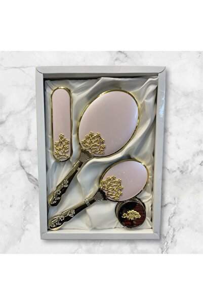 AMOR مجموعة مشط المرآة (شجرة الحياة) (مسحوق الذهب)