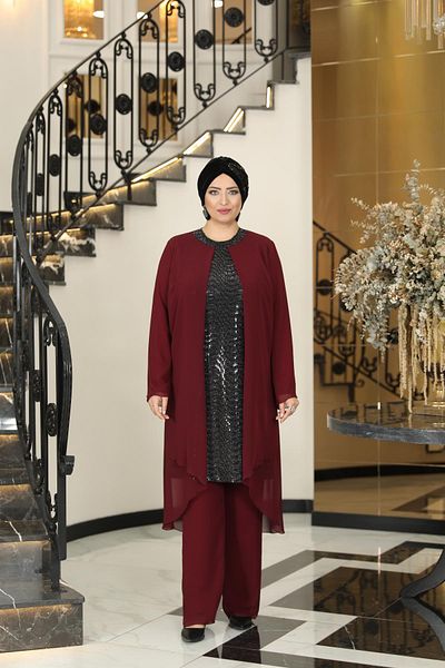 Modaviki Dilan Διπλό Σετ Claret Red FVM2004