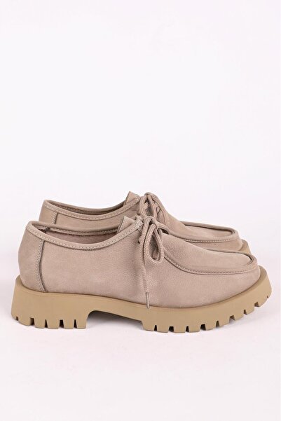 Hayati Arman Women's Genuine Leather Casual Shoes Nubuck Mink