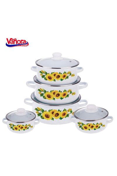 vanora SET DE GĂTIT SMALȚAT 10 BUCĂȚI, FLOARE DE SOARE
