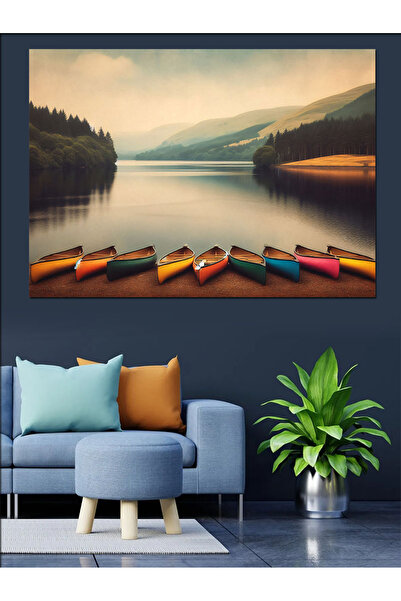 ekart Huzurlu Göl Manzarası Dekoratif Kanvas - Mdf Ahşap Tablo