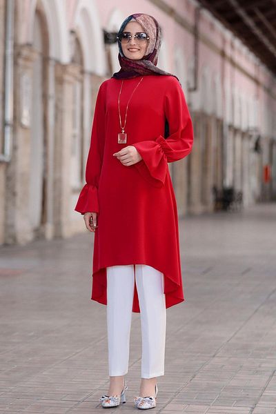 Modaviki Red Eflin Tunic Fvm202