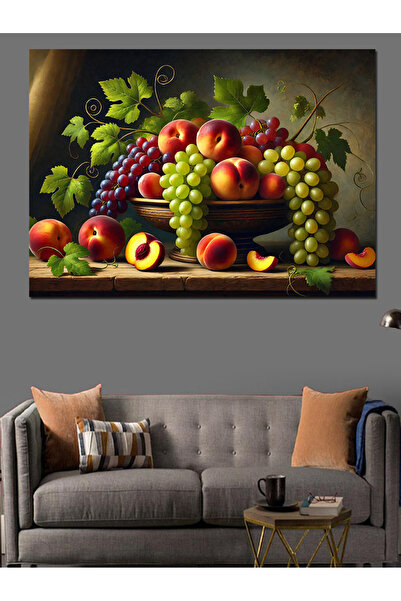 ekart Meyve Ve Sebze Tabağı Dekoratif Kanvas - Mdf Ahşap Tablo