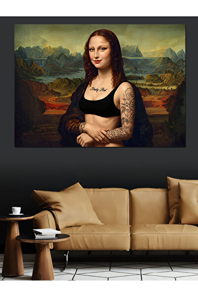 ekart Modern Mona Lisa Dekoratif Kanvas - Mdf Ahşap Tablo