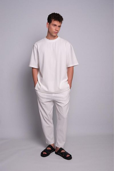 TENA Ανδρικό T-Shirt Ecru Oversize