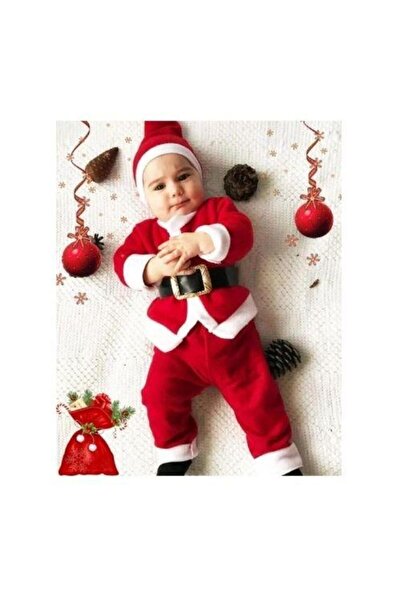 PAYAS TOPTAN New Year's Christmas Top and Bottom Set.1 Age.Red.01