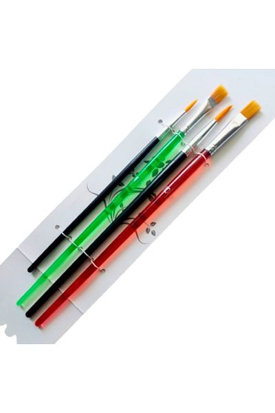 Glanart Silk Brush Set, Water-Based, Gouache, Acrylic Paint Brush Set, Set of 4