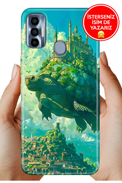 TECNO Spark 7 Pro Kılıf Desenli Baskılı Kamera Korumalı Silikon Turtle Art