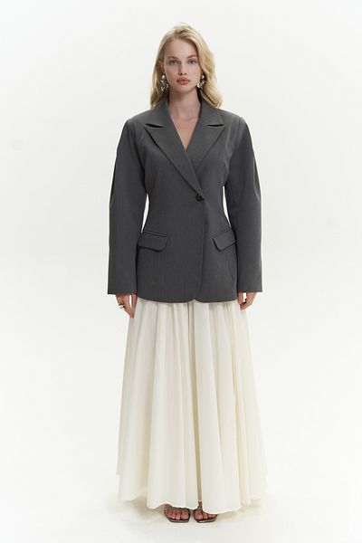 MAİ COLLECTİON Briella Taille geschnallt geräuchert Blazer