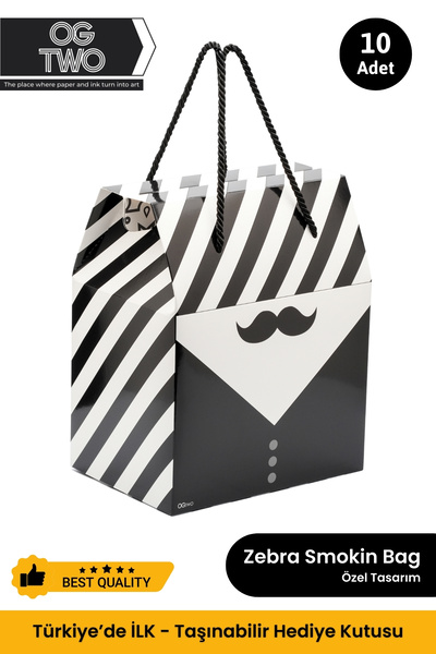 OGTWO 10 Adet Konsept Tasarım Hediye Kutusu Toptan Hediyelik Kutu Çanta 24x14...