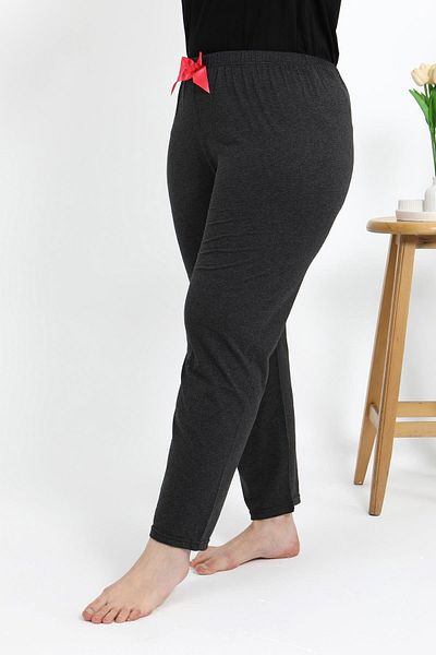 Akbeniz Women's Cotton Plus Size Bottom Pajamas - 27559 Anthracite