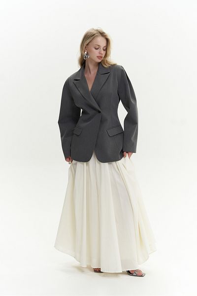 MAİ COLLECTİON Briella Taille geschnallt geräuchert Blazer