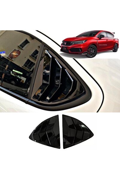 Carmind Honda City Uyumlu Kelebek Cam Kaplama Vizörü Piano Black 2021-