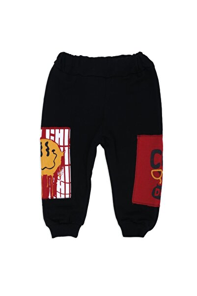 Bebelop Erkek Bebek Kot Cepli Garnili Alt Üst Kapüşonlu Eşofman Takımı