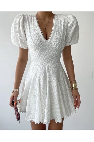 ADA MODA Rochie scurta brodata