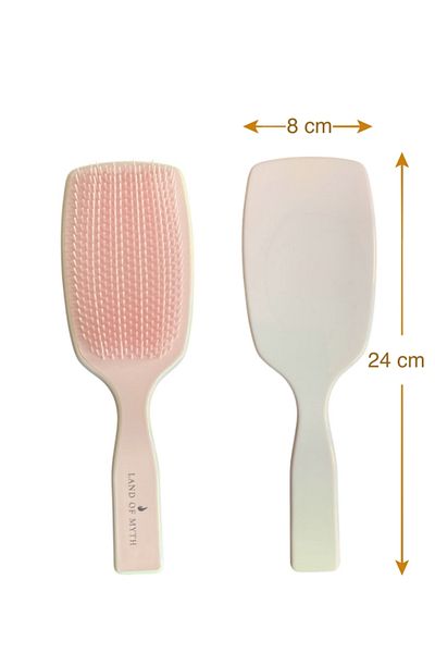 LAND OF MYTH Lom1262 Wet & Dry Hair Lightening Detangler Brush (Pearl White-Pink)
