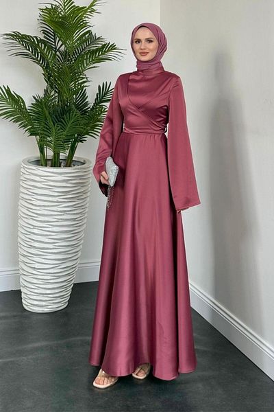 MERVEN AKYÜZ Βραδινό φόρεμα Pre-Pary Cross, Dusty Rose