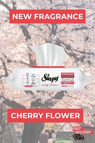 Sleepy Easy Clean Cherry Flower Cleaning Wipes  –  Refreshing Floral Scent
