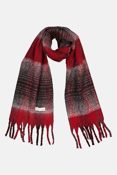 VINTAGE HAVANA Women Plaid Scarves 112 X 43 Cm, Red