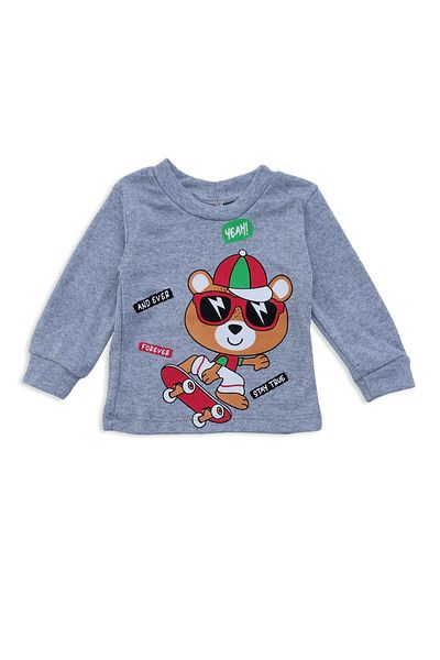 Bebelop Baby Boy Kids Skateboard Teddy Bear Print 2-Piece Top and Bottom Tracksuit Set
