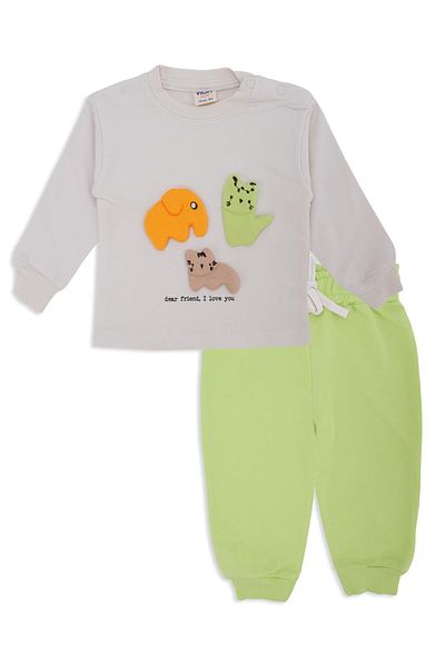 Bebelop Boy's Inflatable Cute Animal Applique 2-Piece Top and Bottom Set