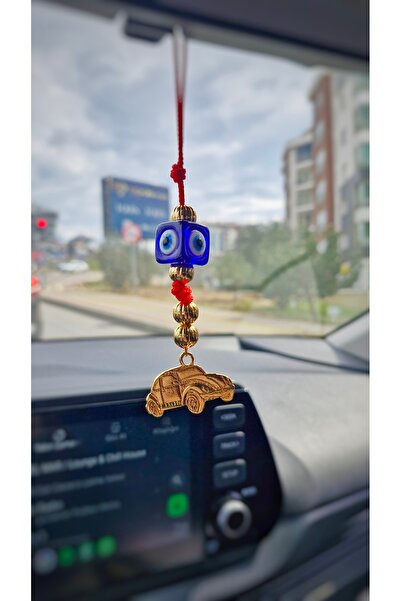 ONEPRETTYWISH Kırmızı İpli Araba ve Nazar Aksesuar Charmlı Dikiz Aynası Araç ...