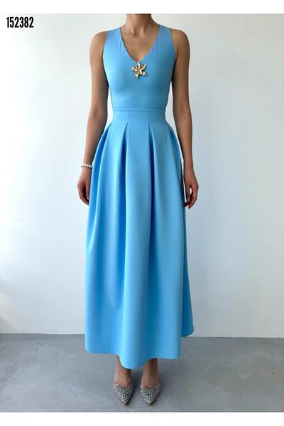 JANES Rochie elegantă din țesătură Atlas cu detalii stea pentru femei