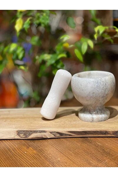 ucuzakapinda El Yapımı Doğal Cilalı Mermer Havan Baharat ve Sarımsak Öğütücü ...