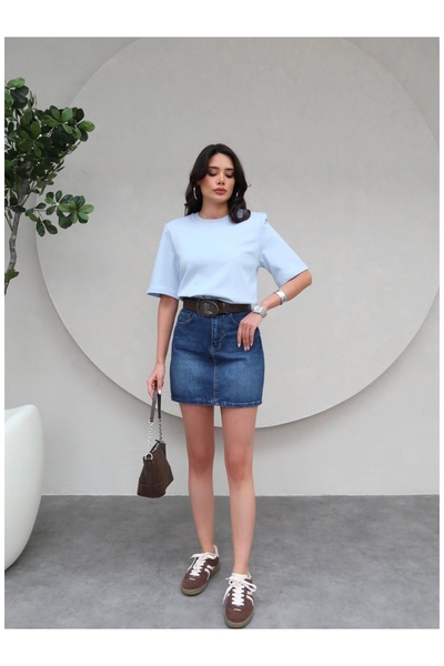 ESRAHELVACI Fustă albastră de blugi mini