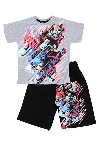 Bebelop Sonic Patterned T-shirt and Shorts Set
