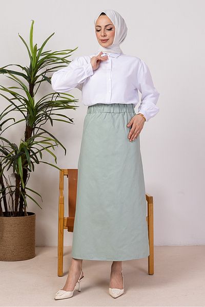 Bestenur Benja Beli Elastic Gabardine Effect 1405 - Μέντα